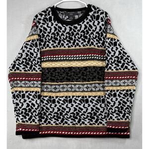 Planet and Company Woman Size 2X Geometric Knit Sweater Crew Neck Pullover